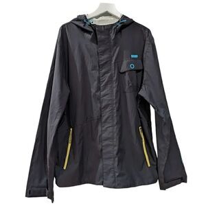 ORAGE Men's Pinstripe Nylon Windbreaker Hooded Full Zip Jacket Size XL